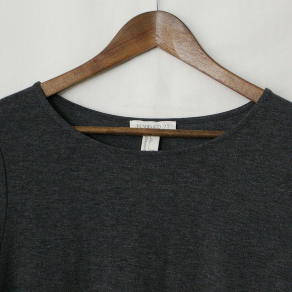 Forever 21 Large Long Sleeve Charcoal Dress - Picture 2 of 5